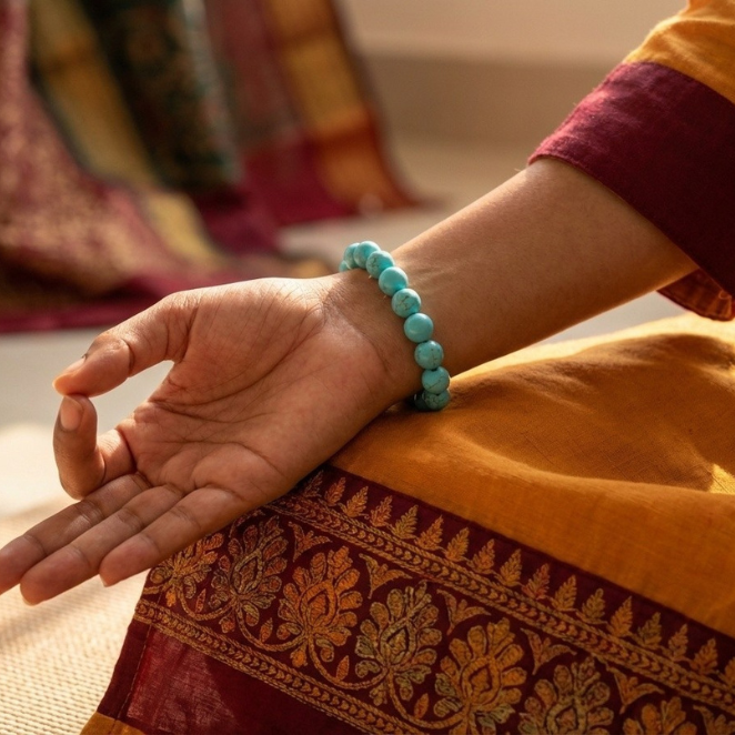 GemSense Turquoise (Firoza) Bracelet | For Communication, Protection & Peace