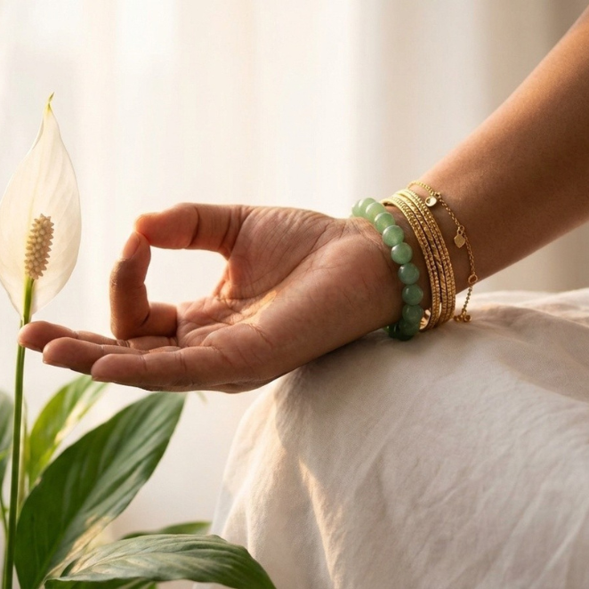 GemSense Green Aventurine Bracelet | For Luck, Prosperity & Opportunities