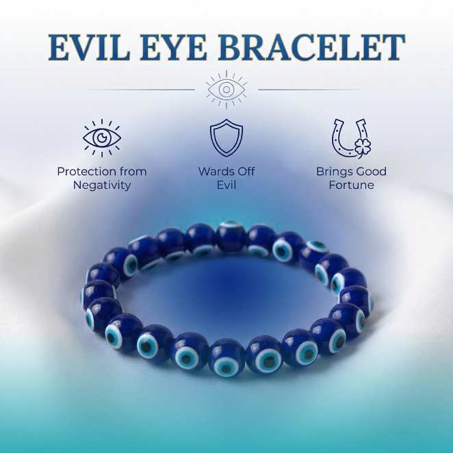 GemSense Evil Eye Bracelet | For Protection from Negativity & Jealousy
