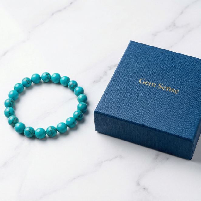 GemSense Turquoise (Firoza) Bracelet | For Communication, Protection & Peace