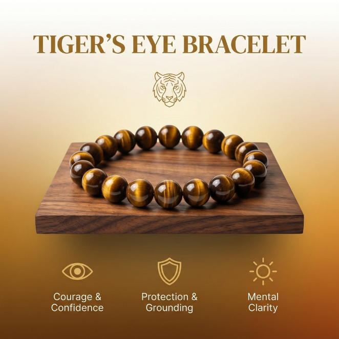 GemSense Tiger's Eye Bracelet | For Courage, Confidence & Success