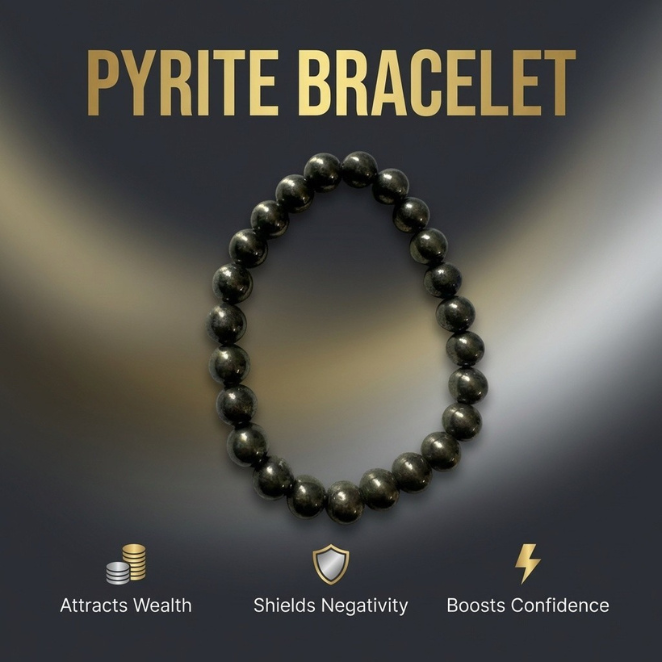 Natural Pyrite Bracelet | For Wealth & Confidence