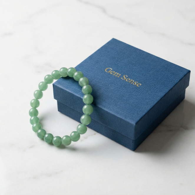 GemSense Green Aventurine Bracelet | For Luck, Prosperity & Opportunities