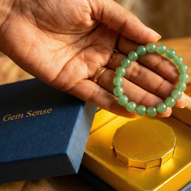 GemSense Green Aventurine Bracelet | For Luck, Prosperity & Opportunities