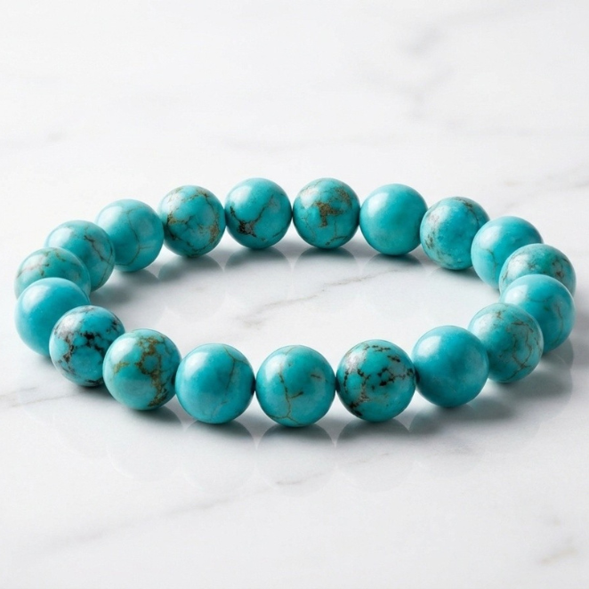 GemSense Turquoise (Firoza) Bracelet | For Communication, Protection & Peace