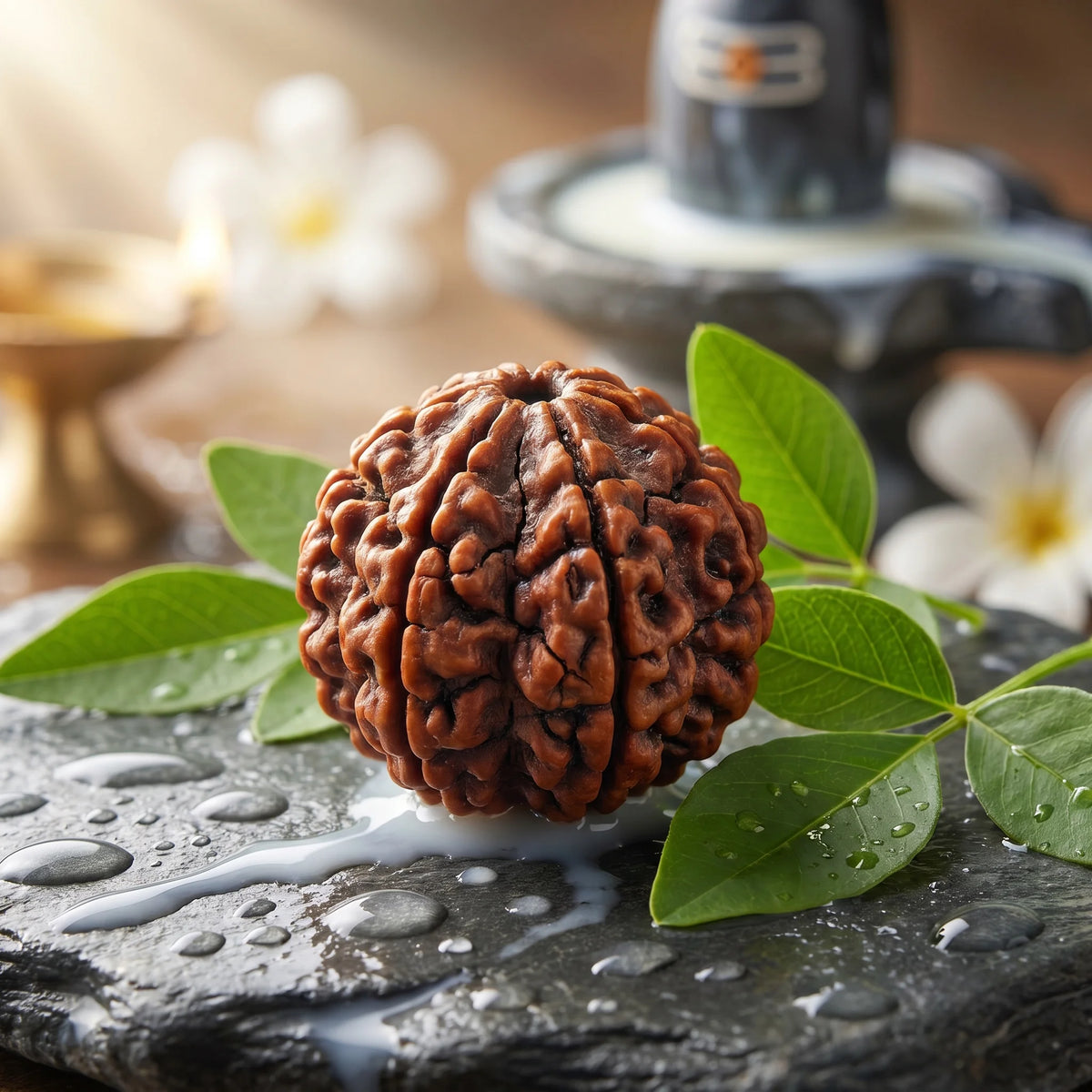 GemSense 6 Mukhi (Shanmukhi) Rudraksha bead — natural, lab-tested