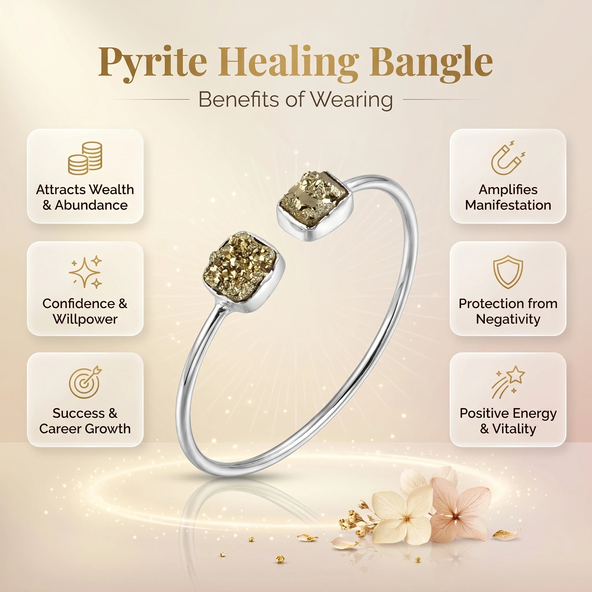 Natural Pyrite Bangle (Kuber Kada) | Wealth & Prosperity Bangle