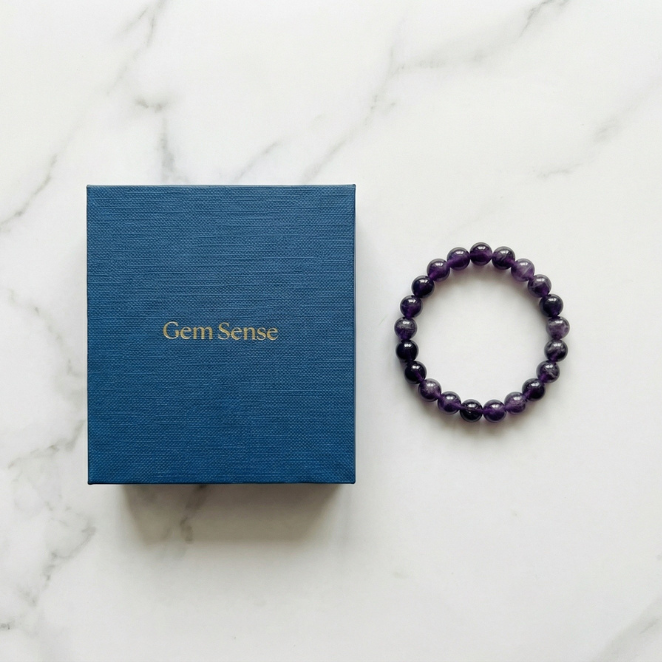 GemSense Amethyst Crystal Bracelet | For Anxiety & Spiritual Calm