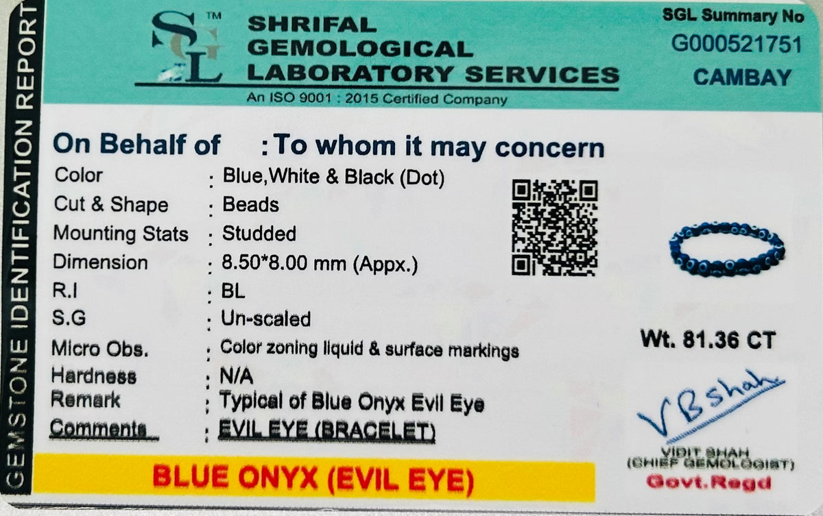 Certificate of Authenticity for Evil Eye (Nazar) Bracelet — Traditional Amulet | For Protection