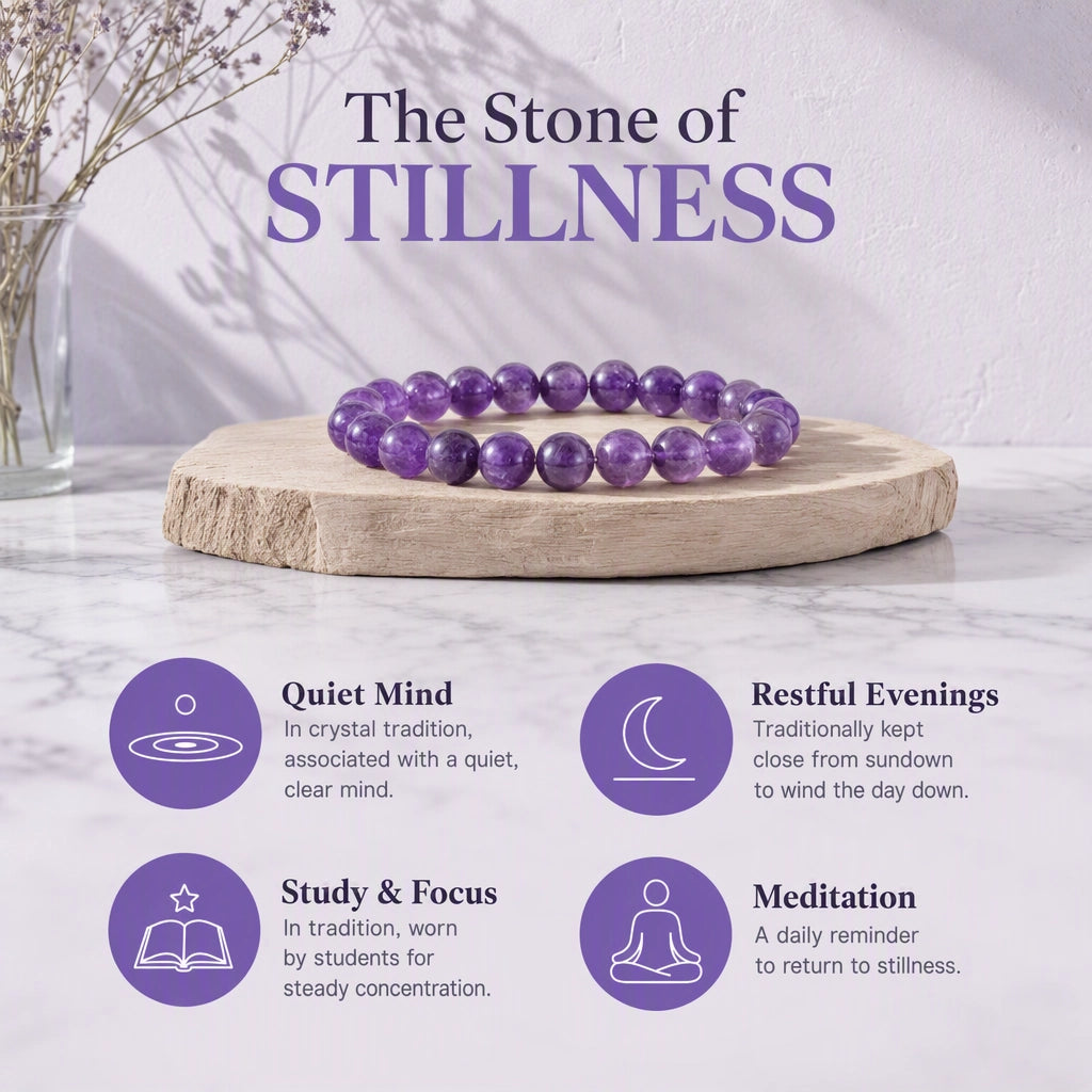 GemSense Amethyst crystal bracelet — natural, SGL lab-certified