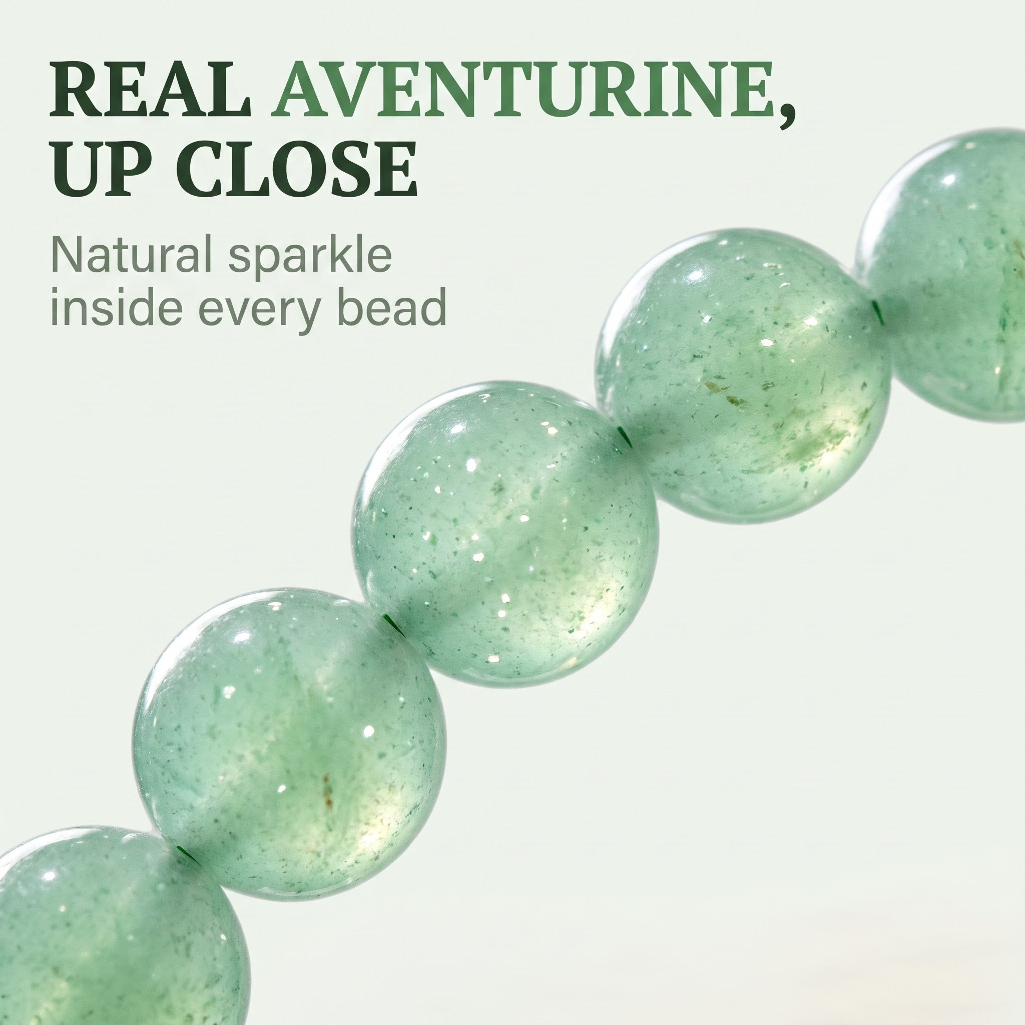 GemSense Green Aventurine crystal bracelet — natural, SGL lab-certified
