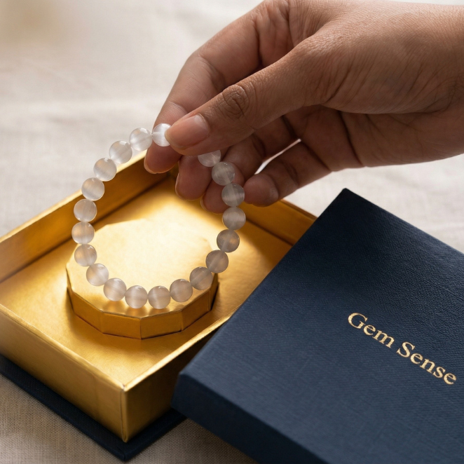 GemSense Selenite crystal bracelet — product view 4