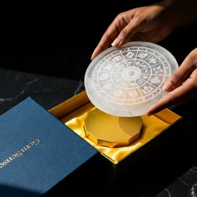 GemSense Selenite crystal charging plate — product view 4